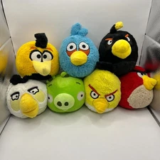 READ 5" Angry Birds Plush Lot Red Jay Bomb Yellow Green Pig Matilda - NO SOUND