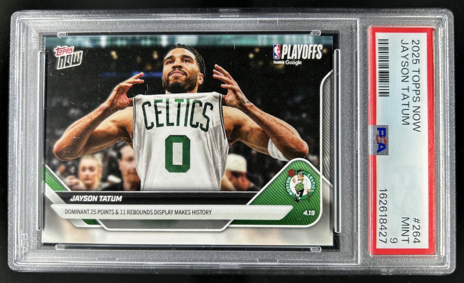 2025-26 Topps Now Jayson Tatum #264 Celtics PSA 9 view 1