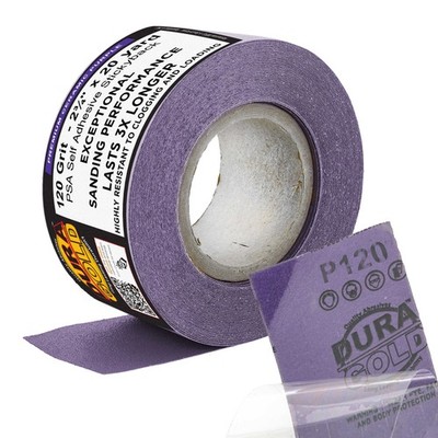 120 Grit Purple Ceramic 2.75'' x 20 Yard Roll Self Adhesive Longboard Sandpaper