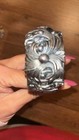 Vintage Silver Tone Cuff Clasp Bracelet w/ Two Pairs of Earrings — photo 3