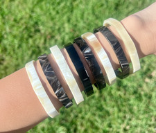 8 PC Natural Buffalo Horn Octagonal Bangle 3/8" W  MSRP: 200.00