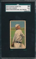 1914 T213 Coupon Cigarettes Chief Bender Trees In The Background SGC 1.5 