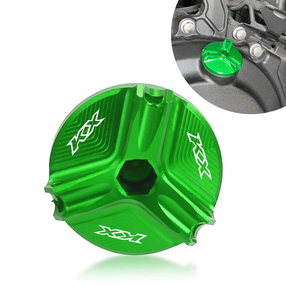 Крышка заглушки масляного фильтра двигателя для KAWASAKI KX65 KX80 KX85 KX125 KX250/F зеленая - Изображение 2 из 4