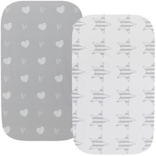 Waterproof Bassinet Sheets, No Need for Bassinet Mattress Pad Cover, 2 Pack S...