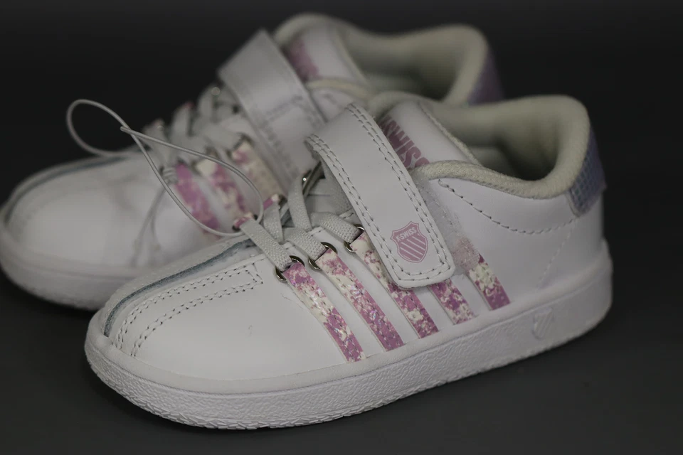 K-Swiss Classic VN - Niño pequeño blanco/lila/nieve talla 8 Foto 2 de 4