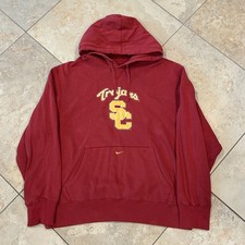 Nike USC Trojans Hoodie Men XL Red Pullover Center Swoosh NCAA College Football