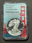 2018-S $1 SILVER AMERICAN EAGLE NGC PF70 Early Releases GOLDEN GATE BR. : 08215