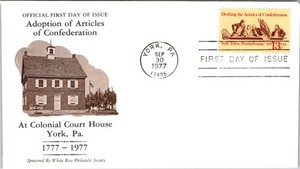 S09-5927, DRAFTING THE ARTICLES OF CONFEDERATION, WHITE ROSE PHILATELIC SOCIETY