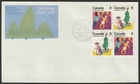Canada #677a, Christmas, Block, Official First Day Cover, FDC 1975
