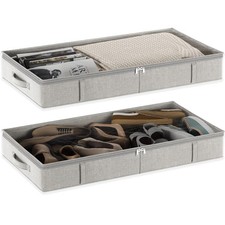 Gray Low Profile Under Bed Storage Containers 5 inches high, 33.8"x 17.7"x 5....