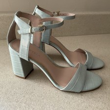 Carvela Pale Blue Light Blue Block Heel Sandal Shoe Size 4 eU 37 Worn Once