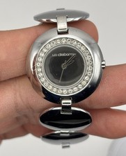 Liz Claiborne Crystals Bezel Stainless Steel Bracelet Ladies Fashion Watch 8.2