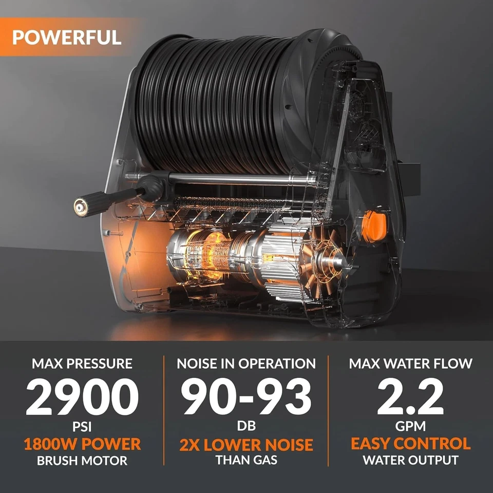 Giraffe Tools Electric Pressure Washer Power Washer with 100FT Hose Max 2900 PSI - Image 3 of 4