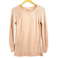 Ann Taylor Loft Factory XS Light Pink Textured Sleeves Sweater