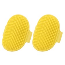 2Pcs Dog Bath Brush Silicone Pet Shampoo Brush for Bath  Clean Yellow