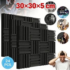 24x Raum Akustik Schall Dämmung Schaumstoff Platten Schallschutz Schalldämmatten