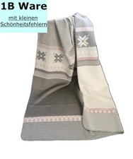 Kuscheldecke 150x200 cm Baumwolle Dralon weich Biederlack Wohndecke grau rosa 1b