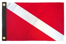 Diver Down 12x18in Boat Flag Scuba Diving Red White Marine Banner