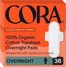 100 Organic Cotton Topsheet Pads 36 Overnight Pads