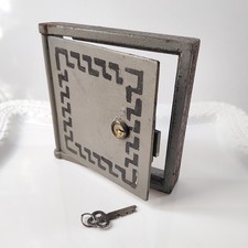 Vintage Cast Iron Box Door Safe Deposit Post ...