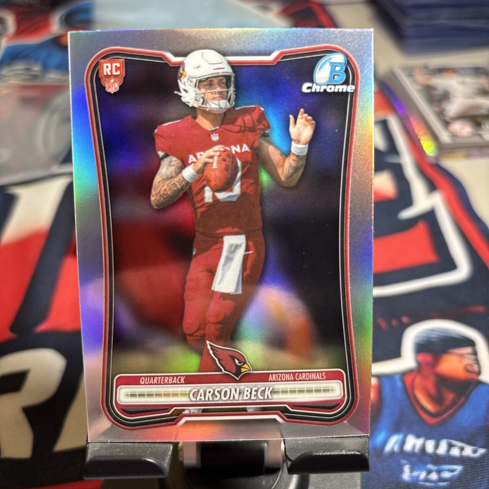 2026 Topps Bowman Football CARSON BECK #BRR-4 Cardinals Red Rookie Refractor