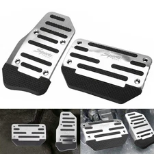 Silver Non Slip Automatic Gas Brake Foot Pad Pedal Cover Car Accessories Kit Set