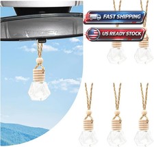 5pcs Hanging Car Air Freshener Essential Oil Diffuser Charm- 8ml Empty Glass Bot