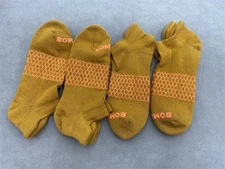 4 Pairs Bombas All-Purpose Performance Dark yellow Unisex Size L Ankle Socks