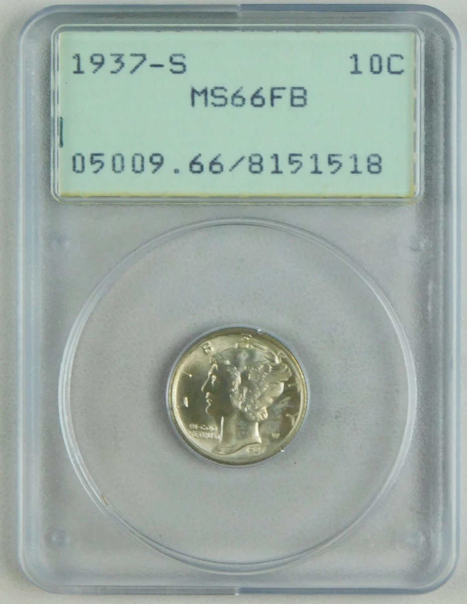 MS 66 Graded 1937 Year Mercury Dimes (1916-1945) for sale | eBay
