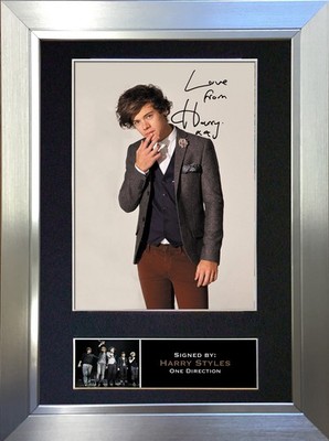 309 Harry Styles One Direction A4 Mounted Framed Autograph Repro Signed Photo
