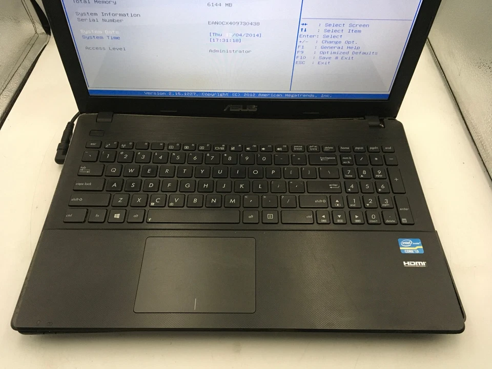 ASUS F551C NOTEBOOK - BOOTS TO BIOS - INTEL I3 3217U - 6GB RAM - NO OS - READ-BB - Image 3 of 4