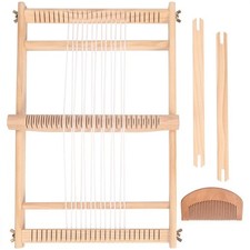 Wooden Multi-Craft Weaving Loom 19.6"L x 15.3"W Warp ​Frame ​Loom Heddle Bar for