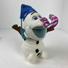 Disney Store OLAF Frozen Adventure Snowman Plush Doll 7.5" Candy Cane Nose