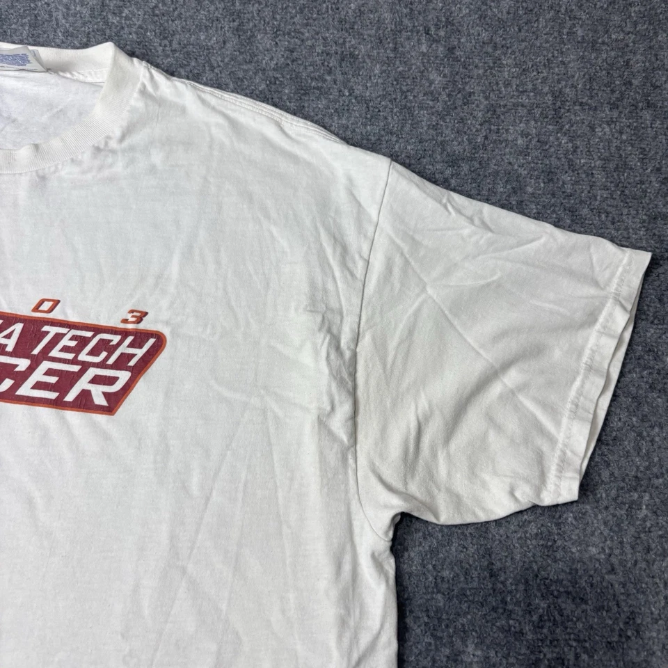 VTG 2003 Virginia Tech Hokies Soccer T Shirt Men’s XL White NCAA Single Stitch  - Image 2 of 4