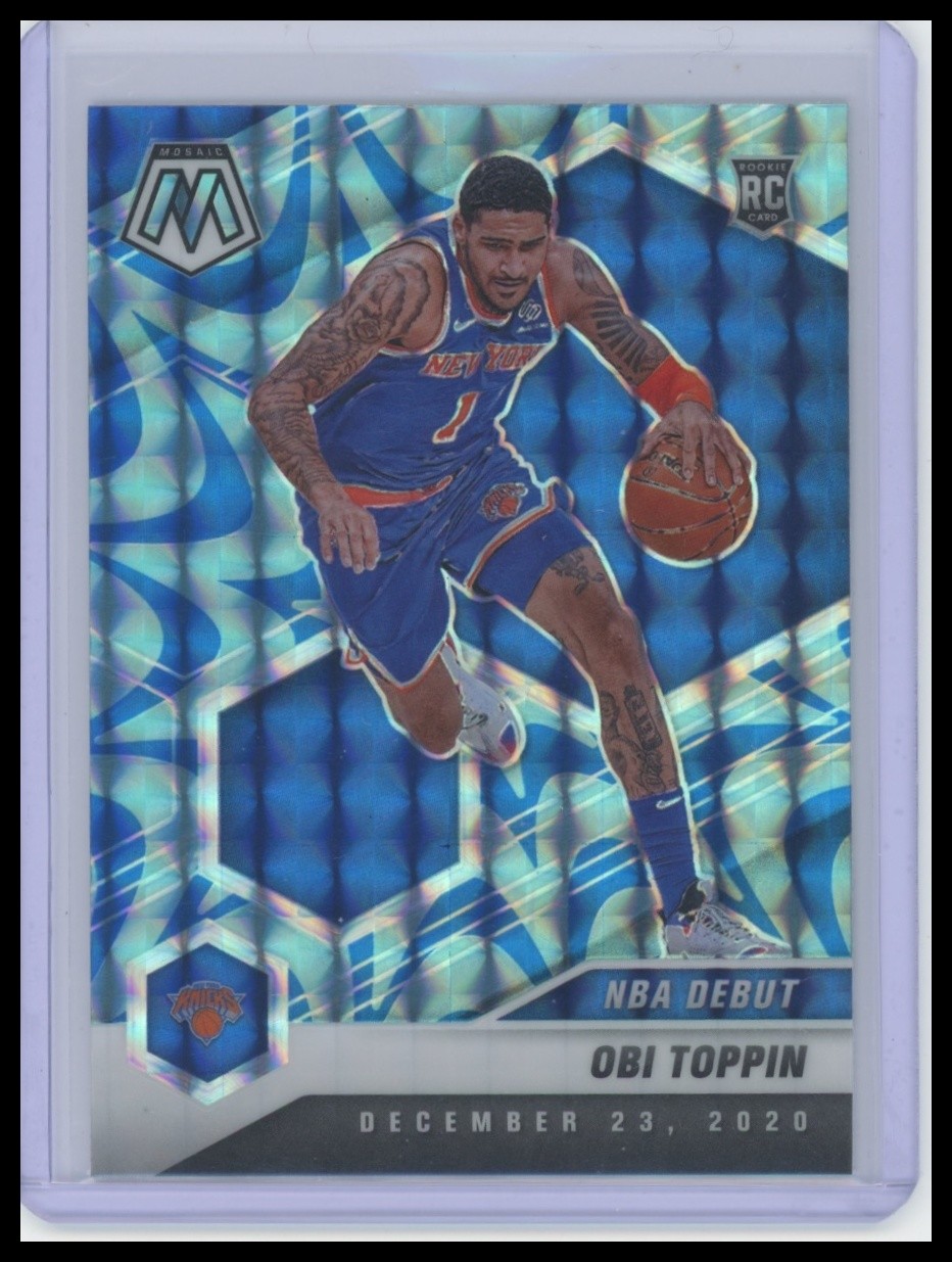2020-21 Panini Mosaic #273 Obi Toppin Mosaic Reactive Blue