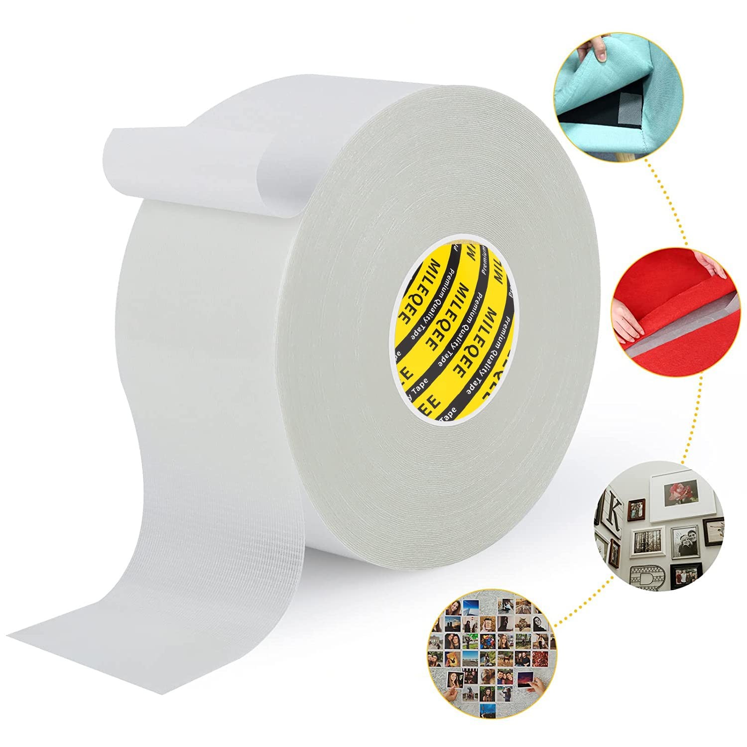Ruban adhésif double face extra fort 50 mm haute performance élastique et étanche