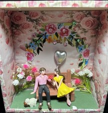 Handmade Miniature Couple In Love  Romantic Gift, Country Garden, Diorama, Weddi