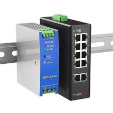 Industrial 8-Port Full Gigabit POE Switch with Industrial DIN-Rail... Fast Ship