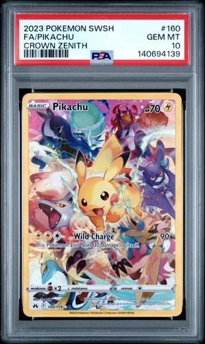 New Listing2023 POKEMON SWORD & SHIELD CROWN ZENITH #160 FULL ART/PIKACHU PSA 10