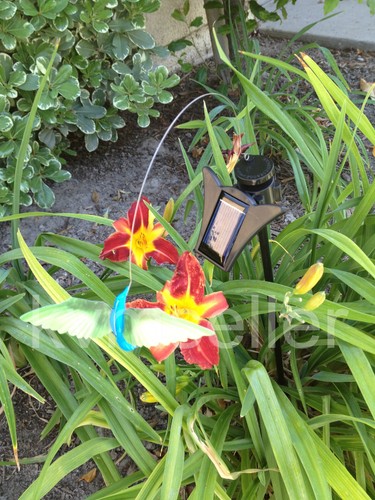 Solar Powered Dancing Butterfly Dragonfly Hummingbird Garden yard Fly on flower - 第 20/25 張圖片