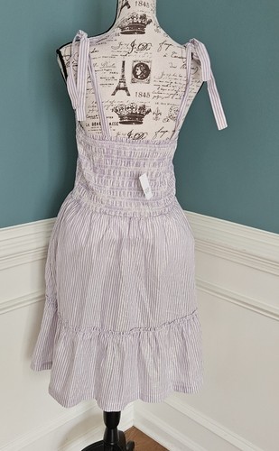 Gap Women's L Tall NWT Lavender Metallic Stripe Smocked Sun Dress NG1-360 - Picture 5 of 5