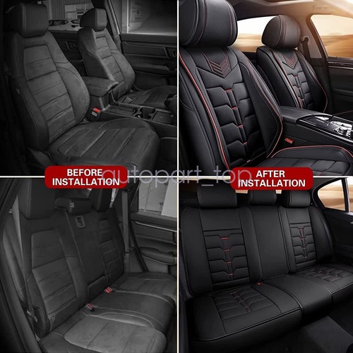 For 2007-2023 Chevy Silverado GMC Sierra Car 5-Seat Covers Waterproof Full Set - Picture 11 of 24