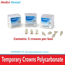 MARK3 Dental Temporary Polycarbonate Crowns All Sizes Swiss Made Crown Box/5