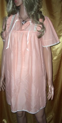 Reizendes Vintage St. Michael Nachthemd m. Rüschen + Spitze Nachtkleid  (U36)