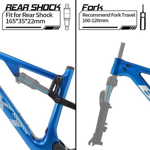 BXT FULL Suspension Carbon Mountain Bike Frame 29ER MTB Fiber 148*12mm - Picture 2 of 20