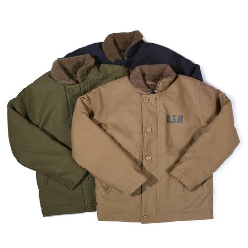 BEBETA Navy N-1 Deck Jacket Men's Winter Warm Lamb Fleece Cotton Coat Outdoor - Picture 6 of 27