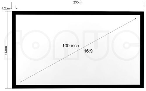 100" Inch Fixed Aluminum Frame Projector Screen Home Theatre HD TV Projection 3D - Picture 3 of 12