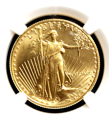 1990 $25 Gold American Eagle 1/2oz. Gold MS 68 NGC Low Mintage Key