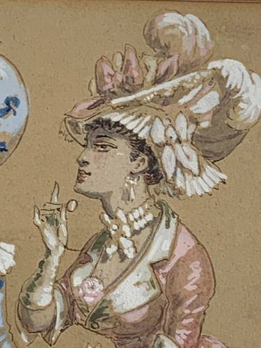 Satire Caricature Regency Fashion 18th early 19th century Watercolour painting - Picture 8 of 15