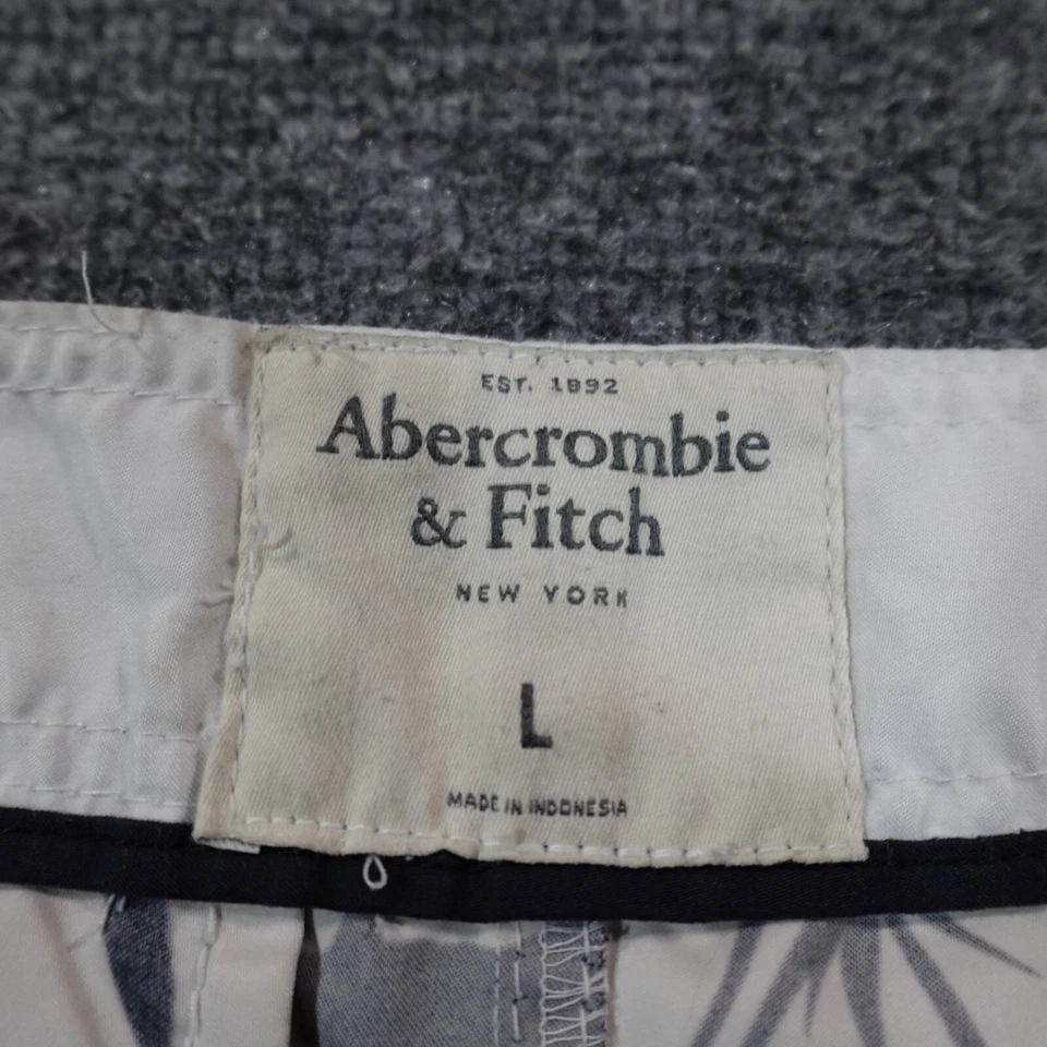 Pantalones Cortos De Colección Abercrombie Fitch Hombres L Azul Hawaiano Sueltos Y2k Hibisco 13844 Foto 4 de 4